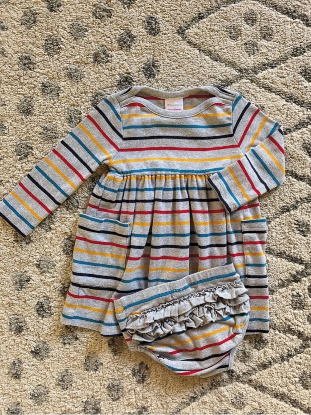 Hanna Andersson striped dress and bloomers set